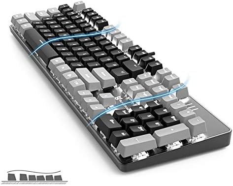 Merdia 104 Keys Full Size Mechanical PC Gaming Keyboard | Hot Swappable LED Backlit Light Up Wired Mechanical Computer Keyboards | Brown Switch US Layout Black & Grey Keycaps Keyboard for Gaming - Image 3