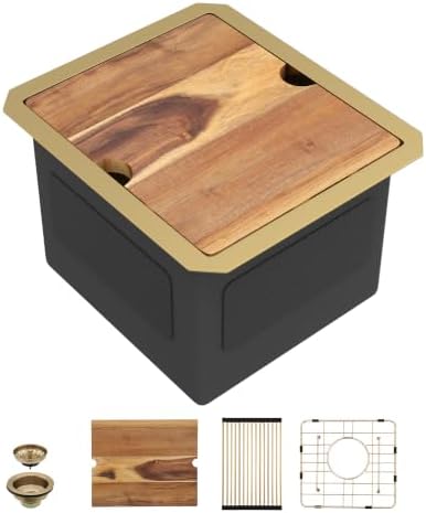 13"x15" Gold Bar Prep Sink Undermount Workstation by FULORNI