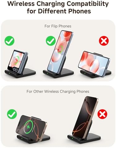 Foldable Wireless Charging Stand for Galaxy Z Flip 8 & Moto Razr Series - Image 5