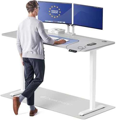 Desktronic HomePro Standing Desk 72x30 — Made in Europe, Ergonomic Sit Stand Home Office Desk, Electric Height Adjustable, Dual Motor, USB & USB-C Charging, Wobble-Free, Touchscreen, 3 Memory Presets by Desktronic