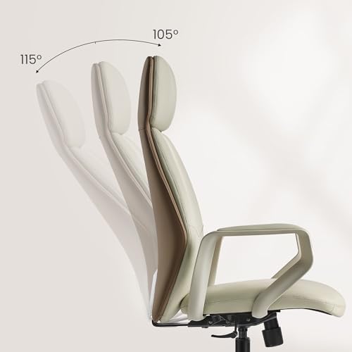 EUREKA ERGONOMIC Aric Executive Office Chair, High Back PU Leather Desk Chair with Lumbar Support, Professional Modern Home Office Chair with Large Headrest & 3-Position Recline(Pack of 5, Beige) - Image 6