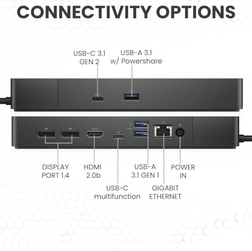Dell WD19S Docking Station Bundle with USB-C and Dual Monitor Support - Complete Package Includes Dell WD19S Dock, 180W Power Adapter, Thunderbolt 3 & Ethernet Cable, Microfiber Cloth (Renewed) - Image 4