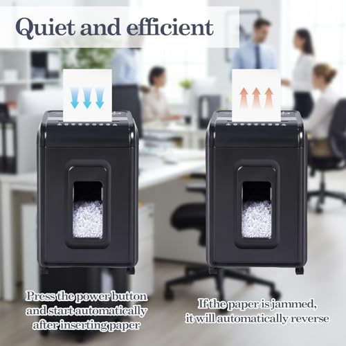 18‑Sheet Micro‑Cut Paper Shredder for Home Office – P‑4 Security, 30‑Min Continuous Run, 7‑Gallon Bin, Portable on 360° Casters, Anti‑Jam, Quiet Micro‑Cut Document Shredder - Image 4