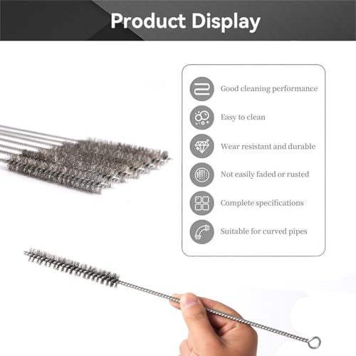 12 Inch Pipe Cleaning Brush Set with Stainless Steel Bristles, Steel Wire Tube Brush Kit for Auto Parts Polishing, Machining, Bottles, Tubes, Etc.（13mm-2pcs） - Image 3
