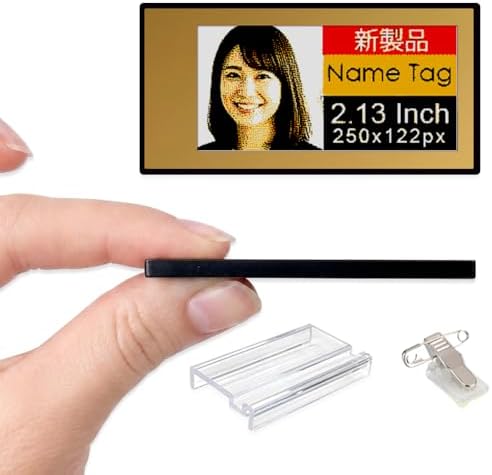 [Santek] EZ Sign NFC E-Paper Display – No Battery, Ultra-Thin 0.13”, Rewritable 4-Color Digital Display, App-Controlled (iOS/Android/PC), IP65 (Gold, 2.13 inch) by Santek