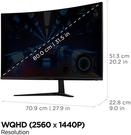 ViewSonic VX3218C-2K 32 Inch 1440p Curved Gaming Monitor, 180Hz and 1ms for Smooth Gameplay, FreeSync Premium and Eye Care Technology for Smooth Visuals, HDMI, and DisplayPort Inputs - Image 5