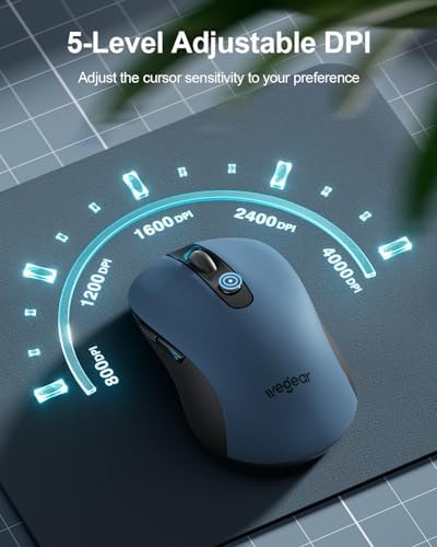 wegear USB Wireless Mouse for Laptop PC Mac, 2.4GHz Cordless Mouse-Blue - Image 3