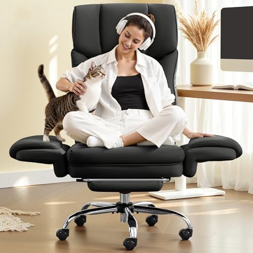 FelixKing Office Chair, Flip Armrests for Pets Criss Cross Legged, Black by FelixKing