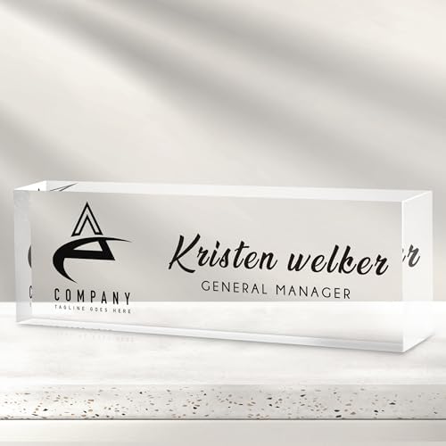 Custom Office Name Plate for Desk - Desk Name Plate Personalized Gifts for Coworkers, Boss, Employees, Teacher, Nurse - Office Desk Decor for Women Men - Employee Appreciation Gifts (Logo) - Image 7