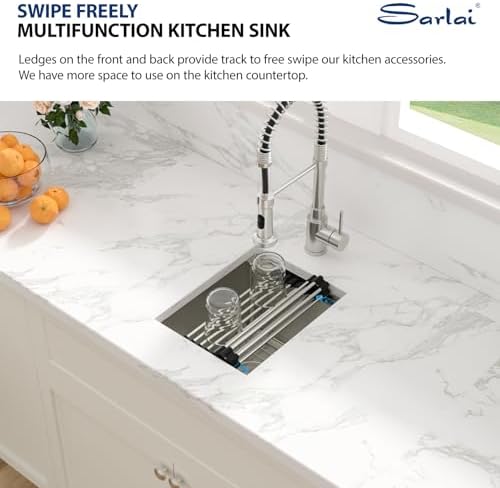 Sarlai 12 Bar Sink Undermount 12 x 15 Inch Workstation Stainless Steel - Image 5