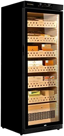 Cigar Climate Control Cabinet, Raching MON2800 Cigar Humidor Cabinet with Ammonia Removal, 320L Wood Frame Cabinet for Cigar Storing&Aging - Black by RACHINGCigarWineCabinet