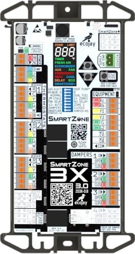 SmartZone-3X : 3 Zone HVAC Controller KIT w/ Temp Sensor; Dual Climate Control to Replace Honeywell HZ322, EWC, Zonefirst, Zonex, Durozone & More by ECOJAY