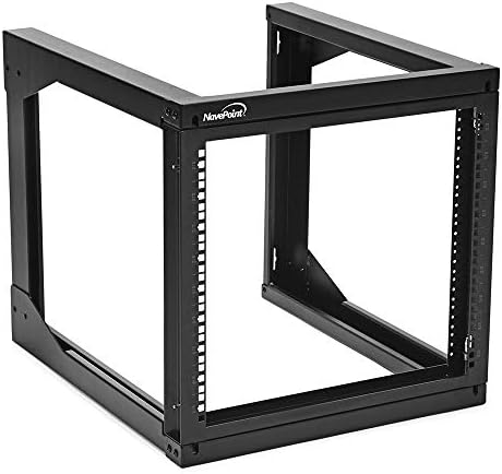 NavePoint 9U Server Rack with Swing Gate - Wall Mount Rack for 19 Inch IT & AV Equipment - 24' Deep, Black by NavePoint