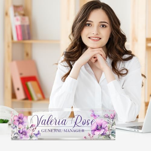 Custom Name Plate for Desk, Acrylic Desk Name Plate Personalized, Employee Appreciation Gifts, Office Desk Accessories for Woman Teacher Nurse, Coworker Gifts for Manager Assistant - Image 2
