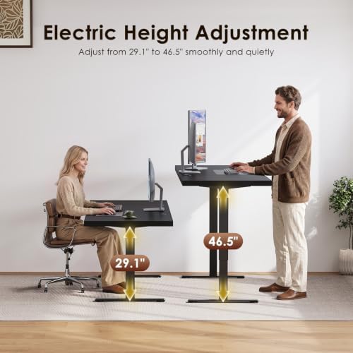OffiGo 71 Inch Executive Electric Standing Desk Height Adjustable, Black - Image 4