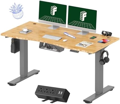 FLEXISPOT EN2 55"x28" Standing Desk Bundle with Storage Cabinet by Unknown