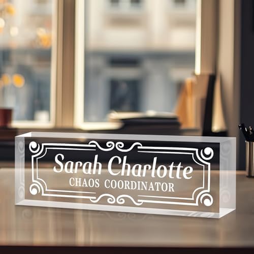Custom Office Name Plate for Desk - Name Plate Personalized Gifts for Coworkers, Boss, Teacher, Social Worker - Acrylic Office Desk Decor for Women Men - Employee Appreciation Gifts (white 4) - Image 7