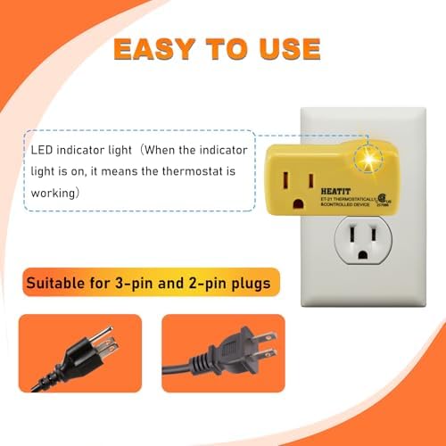 HEATIT ET-21 Freeze Protection Thermostat Outlet, 38°F On/50°F Off 4PCS - Image 2