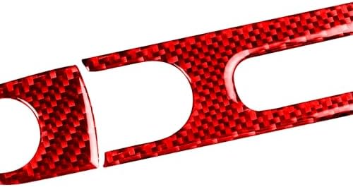 Car Passenger Side Glove Storage Box Panel Collision Protector Sticker Set Real 3K Red Carbon Fiber Decoration Interior Accessories Trim Compatible with Benz Smart Fortwo 2011-2015 - Image 6