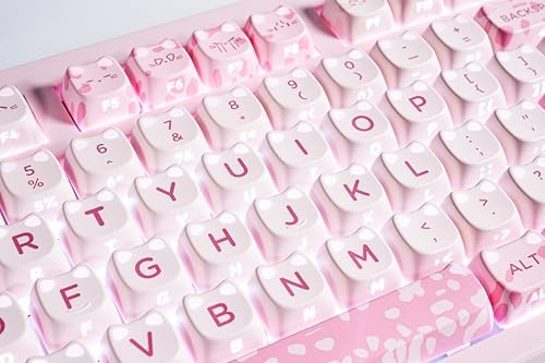 ZORNHER ZH980 Cat Mechanical Keyboard,95% Pink Creamy Keyboard with Number Pad,Cute Kawaii Mao Glowing Kitty Ear Keycaps,Creamy Sounding Linear Switches,Hot-Swappable,RGB Backlit - Image 2