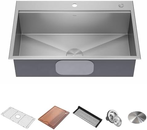 KRAUS Stainless Steel 33 in 16 Gauge Drop In Workstation Sink by Unknown