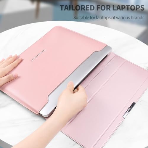 4 in 1 Ergonomic Workstation Set - Foldable Laptop Sleeve and Stand, Premium Leather Portable Computer Riser for 11-17 Inch Laptops, Waterproof Travel Organizer with Cooling Design (Green,11-12") - Image 4