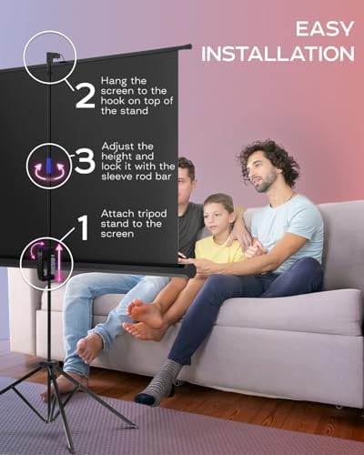 Projector Screen with Stand 60 inch 16:9 for Movies & Presentations - Image 6