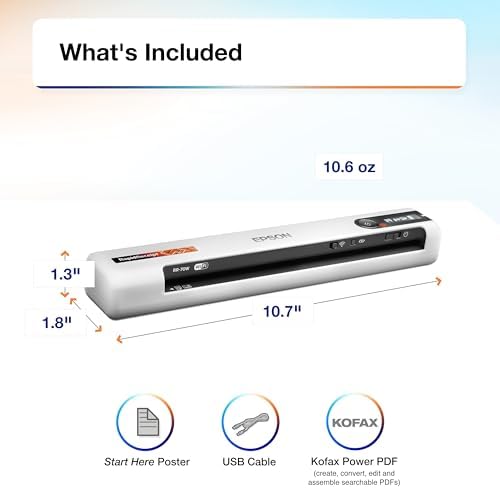 Epson RapidReceipt RR-70W Wireless Mobile Color Receipt & Document Scanner with ScanSmart AI PRO Receipt Management & PDF Software for PC & Mac (Renewed) - Image 7