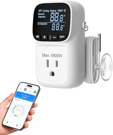 DEWENWILS Smart Temperature Controller, 15A Smart Thermostat with Memory by DEWENWILS