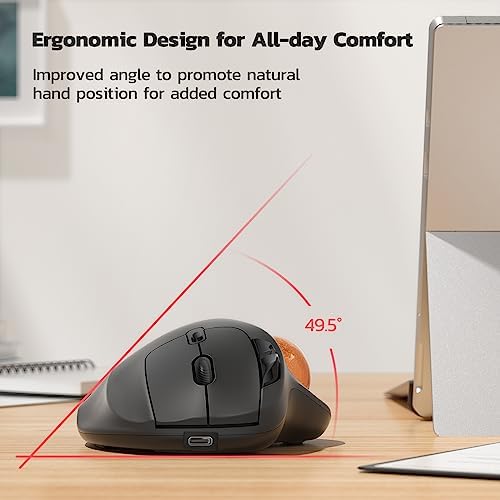 Nulea M501 Wireless Trackball Mouse Ergonomic Thumb Control, 4 DPI Levels - Image 6