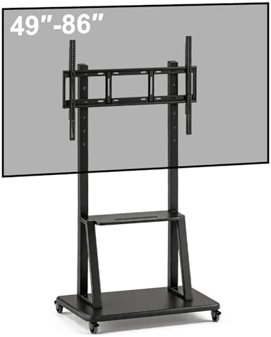 Smart Board Stand with Wheels,Height Adjustable Mobile Rolling Stand for Classroom & Office, Holds up to 300lbs, Whiteboard Portable Cart on Wheels (for 49-100 Inch Smart Board) by OmninexHub