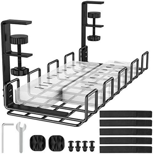 Under Desk Cable Management Tray No Drill Steel 15.7" by REFLYING