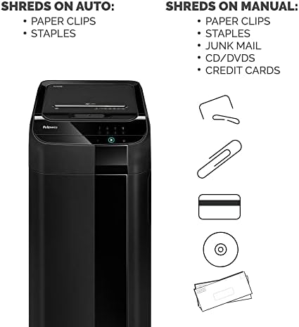 Fellowes AutoMax 550C Cross Cut, Auto Feed 2-in-1 Heavy Duty Commercial Paper Shredder with SilentShred (4963001) - Image 6