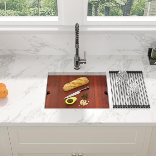 Sarlai 21 Black Undermount Sink 21"x19" Bar Pre Sinks Workstation Stainless - Image 2