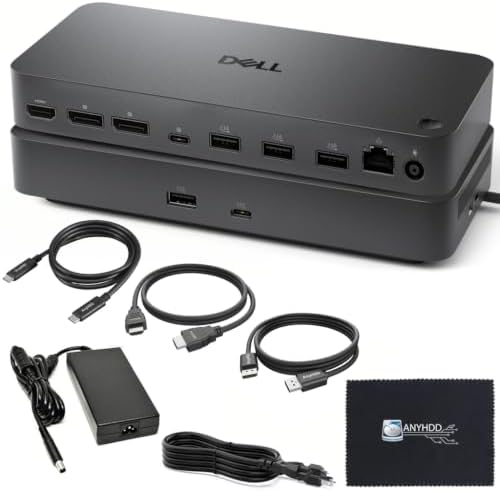 Dell Pro Dock WD25 USB-C Docking Station – 100W Power, Dual 4K Display Support, Includes Anyhdd HDMI, DisplayPort and C to C Cable, 3 Year Warranty by ANYHDD