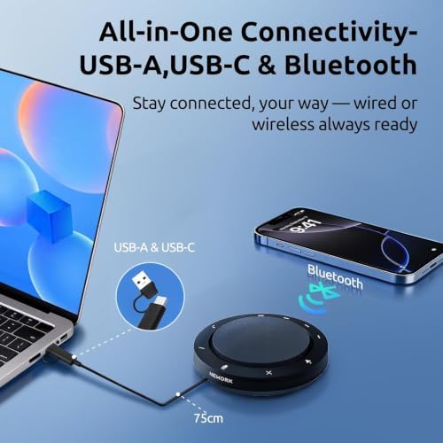 Conference Speakerphone - 2 AI Noise Reduction Mics, 360° Voice Pickup - Image 4