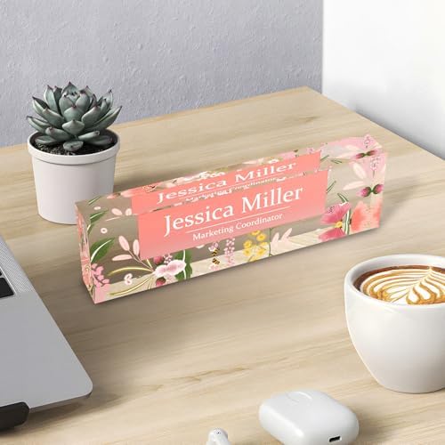 Personalized Acrylic Office Desk Name Plate with Name and Title Printing - Image 2