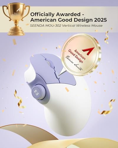 seenda MOU-302 Wireless Bluetooth Ergonomic Vertical Mouse with Volume Knob - Image 4