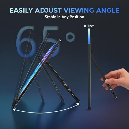 KYY Portable Monitor 15.6'' Laptop Screen Extender w/180° Rotation Stand - Image 5