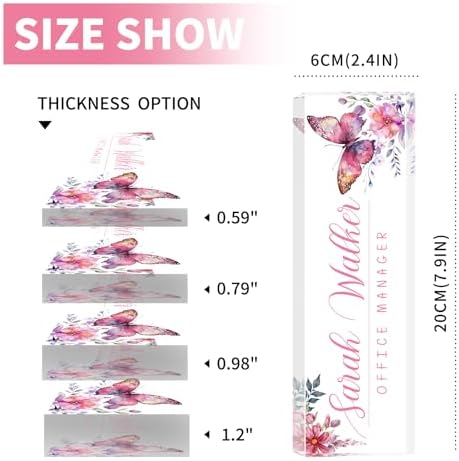 SalaGraphics Desk Name Plate Personalized, Custom for Desk, Office Decor Women Men, Acrylic Accessories, Gifts Coworkers Boss Teacher, Employee Appreciation (Pink Orchids), 8”(L)x2.5(W) - Image 6