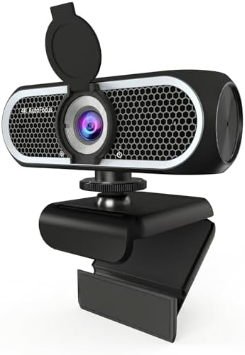 C65 4K Webcam for PC with Autofocus, USB Webcam with Dual Noise-Reducing Mic, Auto White Balance, Low Light Correction, Privacy Shutter, Tripod Included, Streaming Camera for Laptop Desktop Zoom Teams by kemeiv