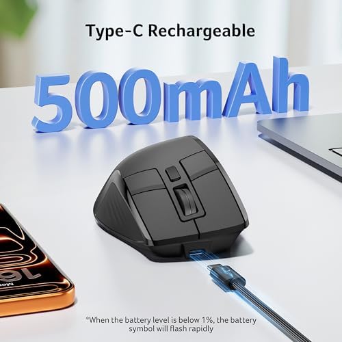 Acer Wireless Mouse for Laptop, Computer Mouse Ergonomic for 4 Devices - Image 5