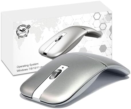 Foldable Arc Wireless Mouse Silent Click Bluetooth 5.3 and 2.4GHz by NORMIA+RITA