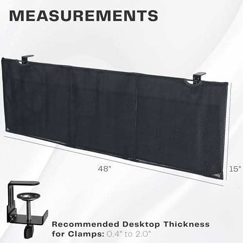 VIVO Black Clamp-on 48 inch Desk Cable Management Sleeve, DESK-SKIRT-48P - Image 3
