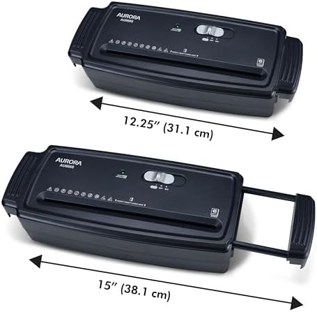 Aurora AU660S 6-Sheet Strip Cut Paper/Credit Card Shredder Without Wastebasket, Portable with Extendable Arm, Black - Image 5