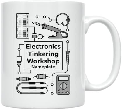 Electronics Tinkering Workshop Mug - Nameplate Design - 11 oz Ceramic - Image 2