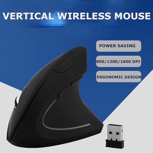 Wireless Mouse Ergonomic Vertical Mouse Ergo LED Light High Precision Optical Cordless Lightweight Mice Gift for Boy Girl Adults for PC Computer Laptop Mac Office,with Side Buttons, 800/1200/1600 DPI - Image 4