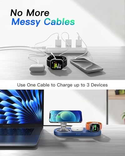 Foldable 3 in 1 Wireless Charging Station for Apple Mag-Safe Charger Stand - Image 5