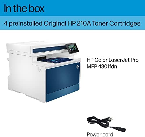 HP Color LaserJet Pro MFP 4301dw Printer, Print, scan, Copy, Fast speeds, Easy Setup, Mobile Printing, Advanced Security, Best-for-Small Teams, 16.6 x 17.1 x 15.1 in,White (Renewed) - Image 6
