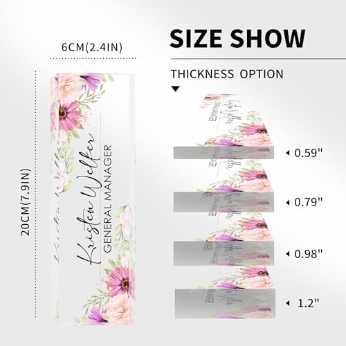Personalized Desk Name Plates - Office Gifts for Teacher, Boss, Employee Appreciation - Chrysanthemum - Image 3